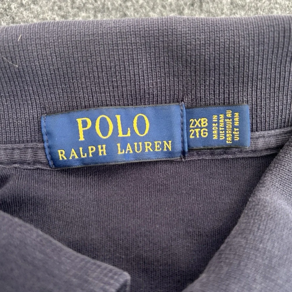 Polo Ralph Lauren Polo Shirt Mens 2XB Navy‎ Blue Short Sleeve Pony Preppy READ